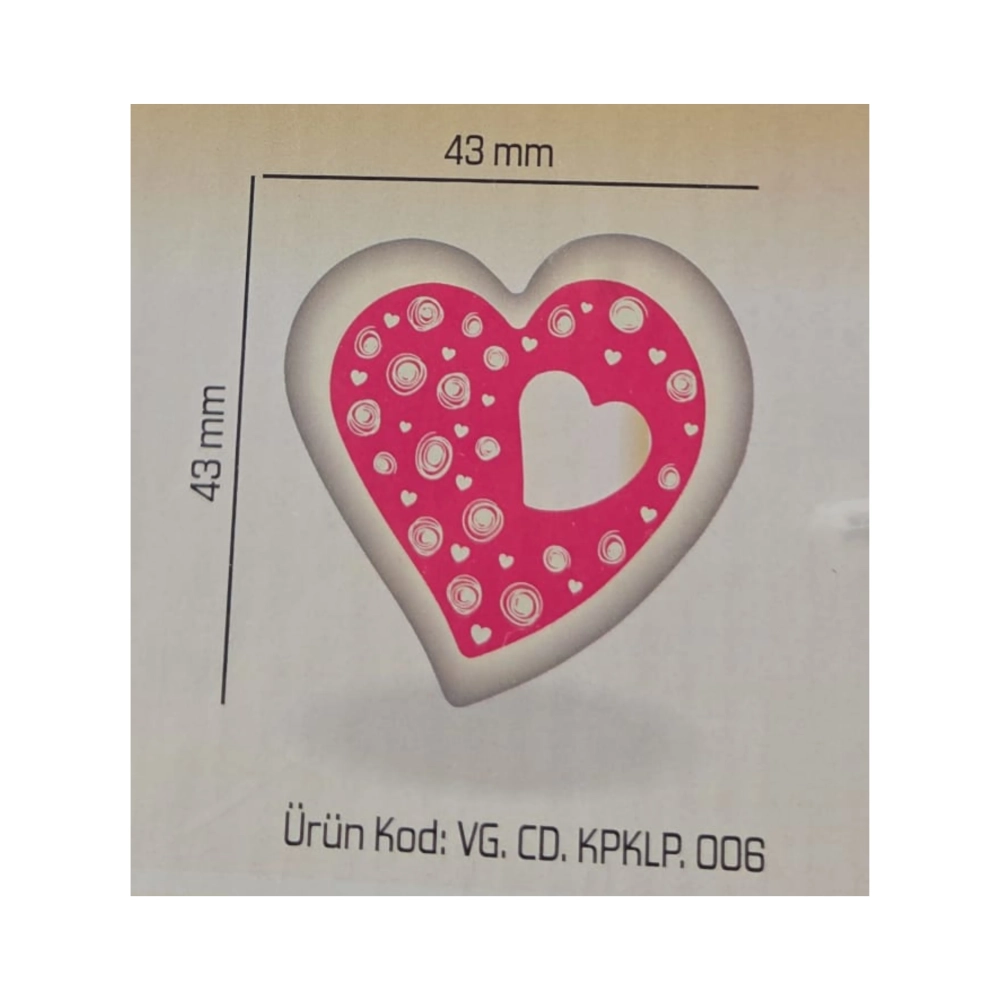 Set 288 buc decor din ciocolata alba  - Inima Roz cu puncte albe 43x43mm - Korinitta