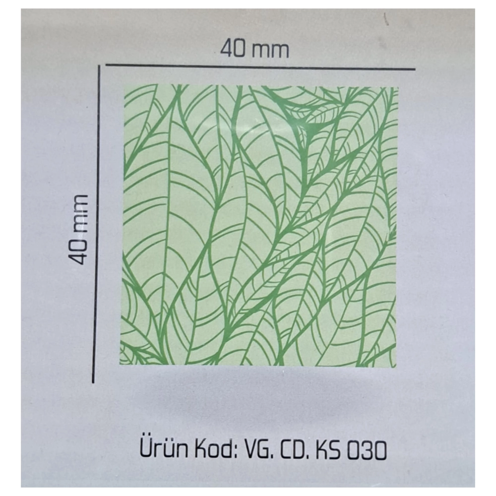 Set 288 buc decor din ciocolata - Patrat cu linii verzi