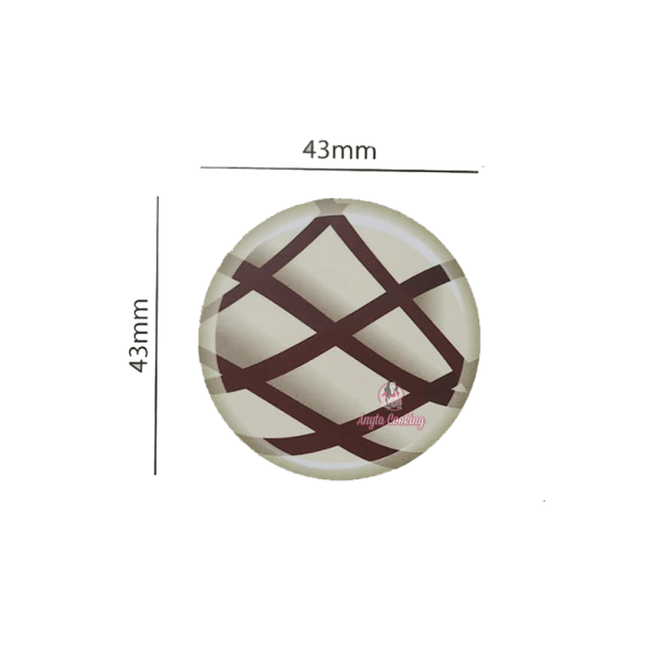 Set 288 buc decor din ciocolata - Rotund alb cu linii incrucisate