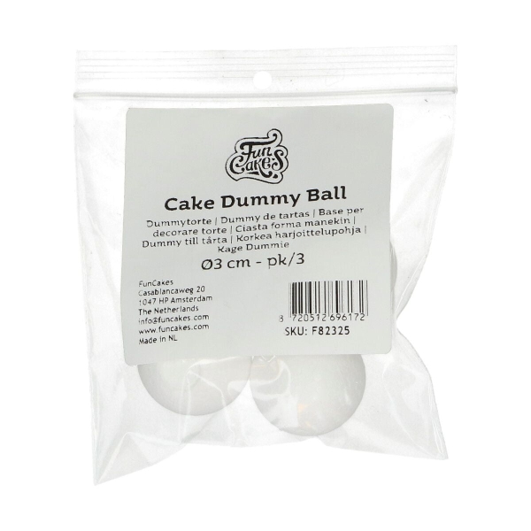Set 3 Sfere din polistiren - 3 cm - FunCakes