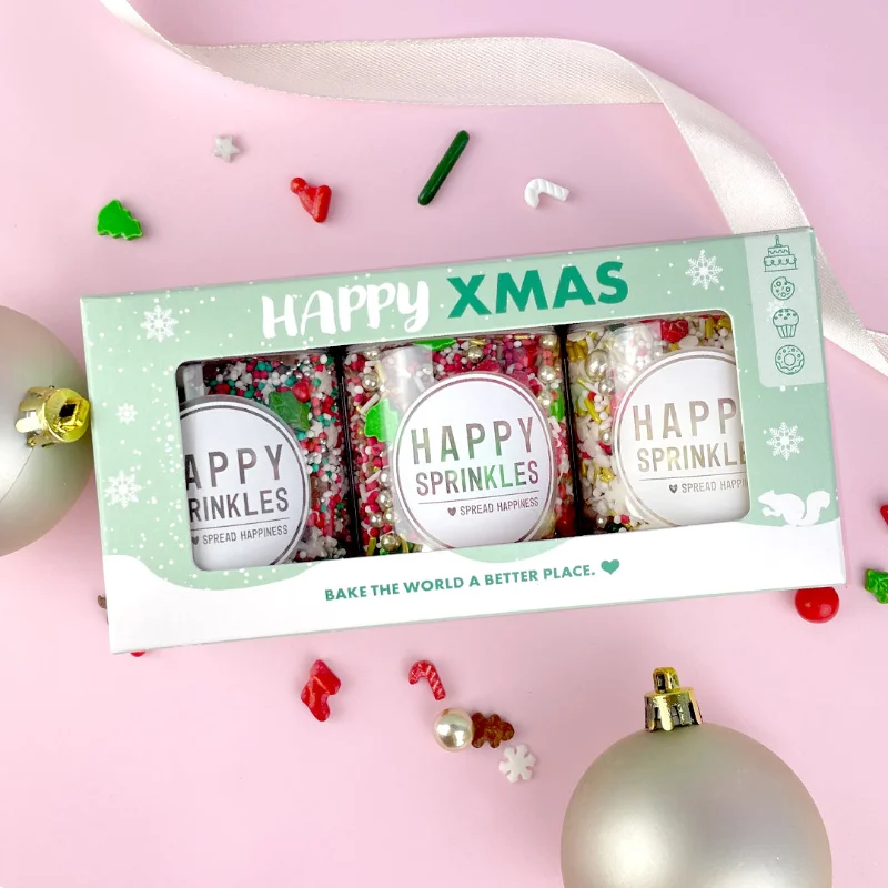 Set 3 Sprinkles de Crăciun - Christmas Classics Trio (Red Nose, Santa's Favourite, Wonderful Christmas Time) - 3 x 90g - Happy Sprinkles