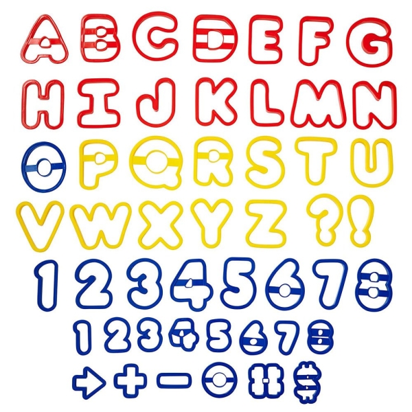 Set 50 buc Decupatoare din plastic - Litere si Cifre -Wilton