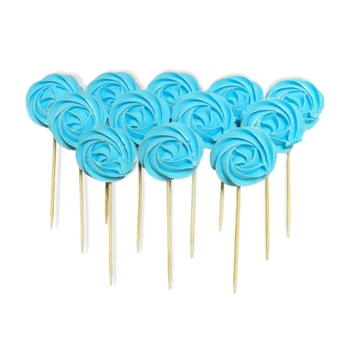   Set decor comestibil - &bdquo;Bezea albastră cu margine M&rdquo; 12 buc - Anyta Cooking 