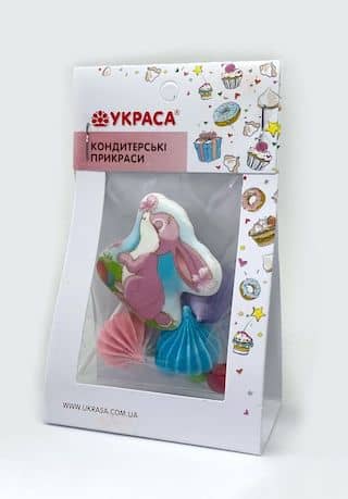 Set decor comestibil din Zahar – Iepuras pe bat , Bezea ,Bilute – YKPACA