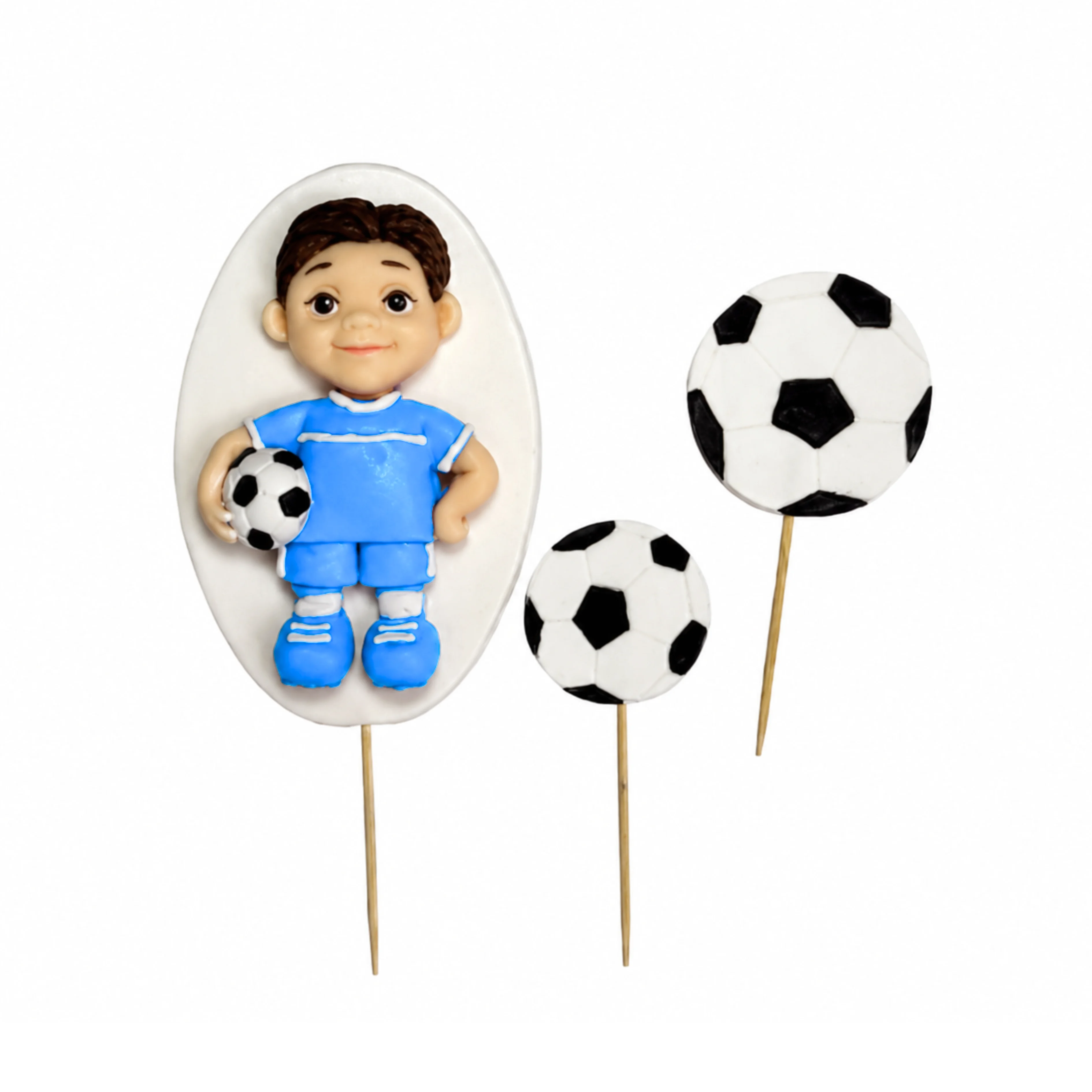  Set decor comestibil - „Fotbalist 2D Albastru” -Anyta Cooking 