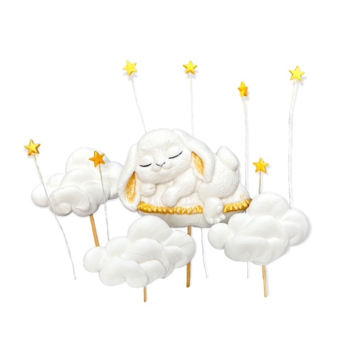  Set decor comestibil - &bdquo;Iepuraș cu nori&rdquo; - Anyta Cooking 