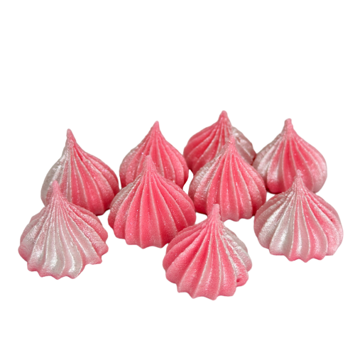   Set decor comestibil - &bdquo;Mini bezele roz cu sclipici argintiu" - Anyta Cooking 