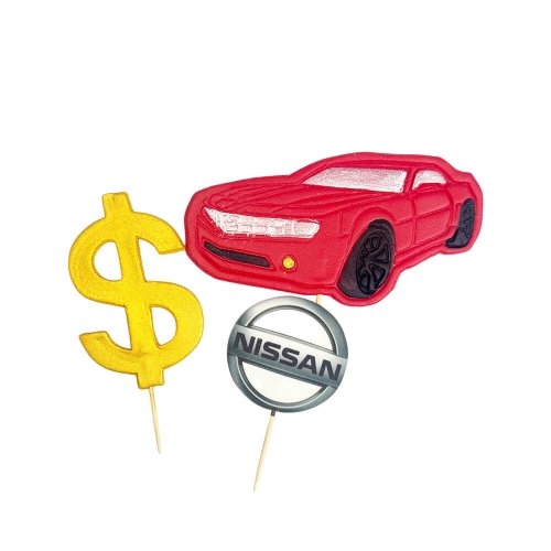  Set decor comestibil - &bdquo;Set business roșu 2D&rdquo; - Anyta Cooking 