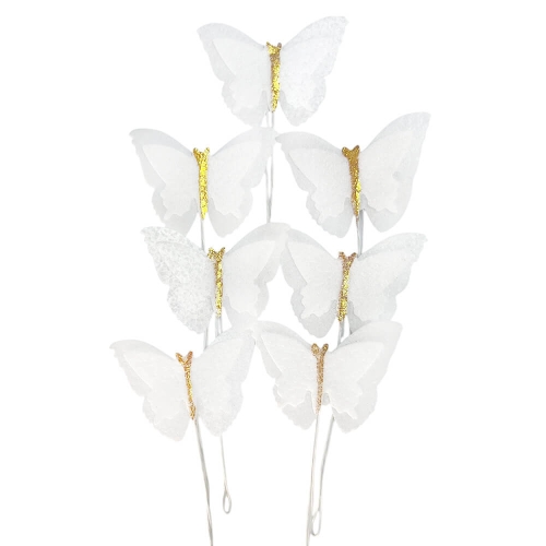 Set decor din vafă comestibila - &bdquo;Fluturași albi&rdquo;  - Anyta Cooking