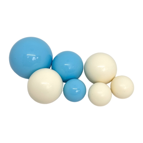 Sfere comestibile alb-albastru &ndash; set 7 buc pentru decorarea deserturilor &ndash; Anyta Cooking