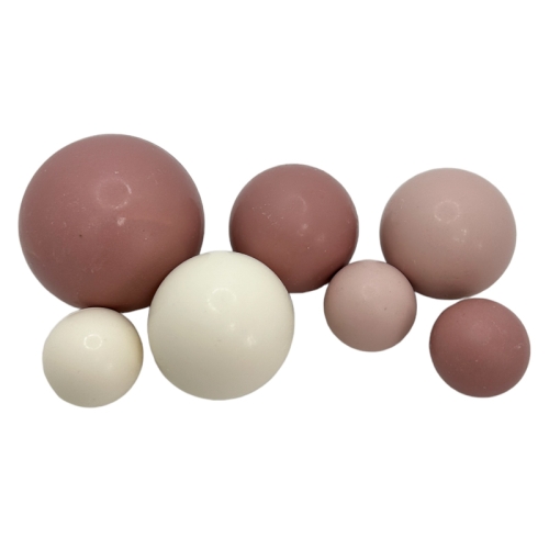 Sfere comestibile alb, nude și maro &ndash; set 7 bucăți &ndash; decorațiuni pentru deserturi &ndash; Anyta Cooking