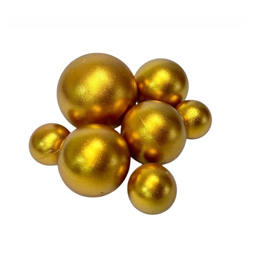 Sfere comestibile Auriu &ndash; set 7 buc pentru decorarea deserturilor &ndash; Anyta Cooking