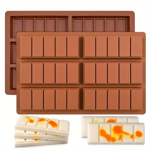 Forma de Silicon pentru Mini Tablete de Ciocolata (6 cavitati) - 26x17 cm, Adâncime 1,5 cm
