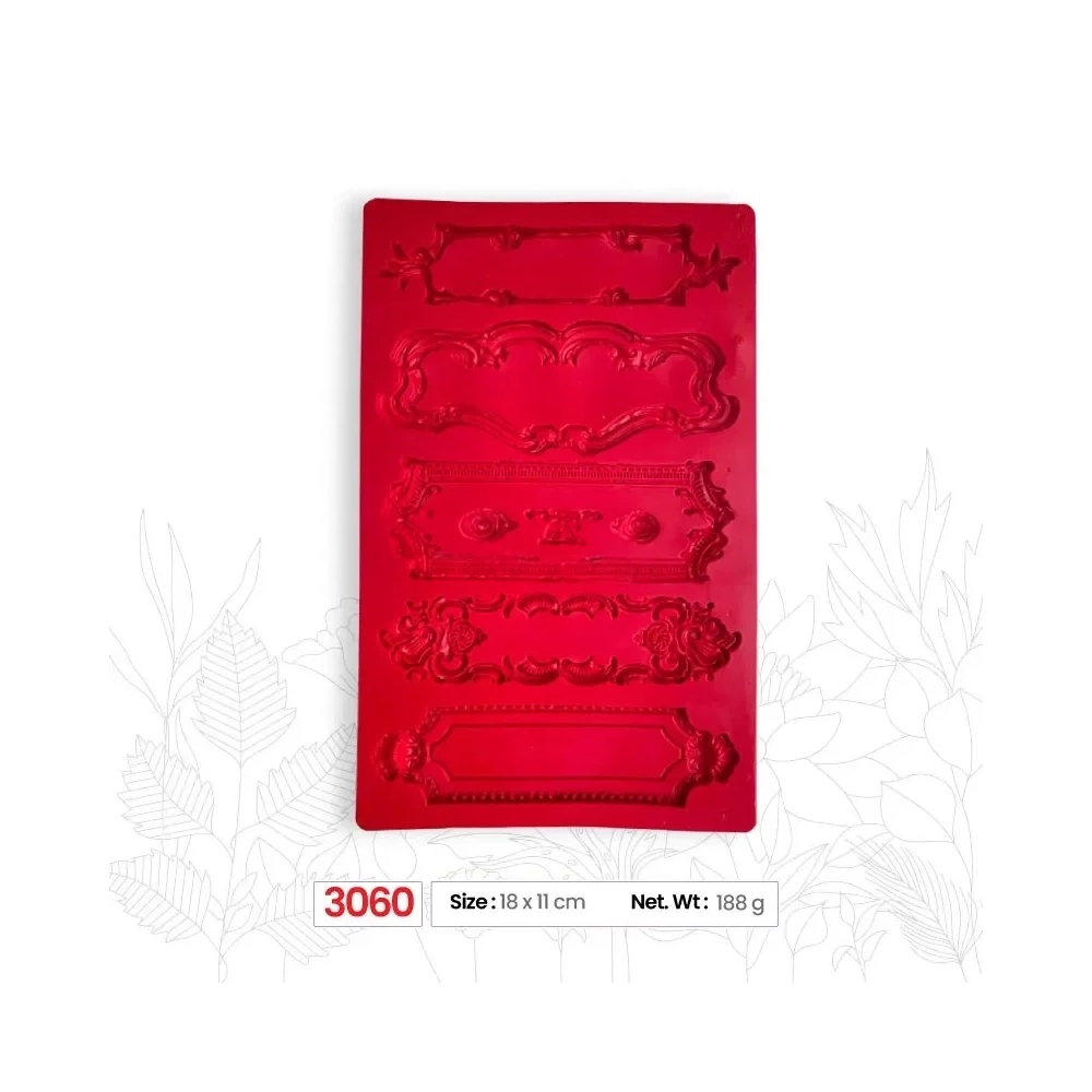 Mulaj din silicon Tăblițe text/Rame - (M3060) - 18 x 11 cm - Anyta Cooking