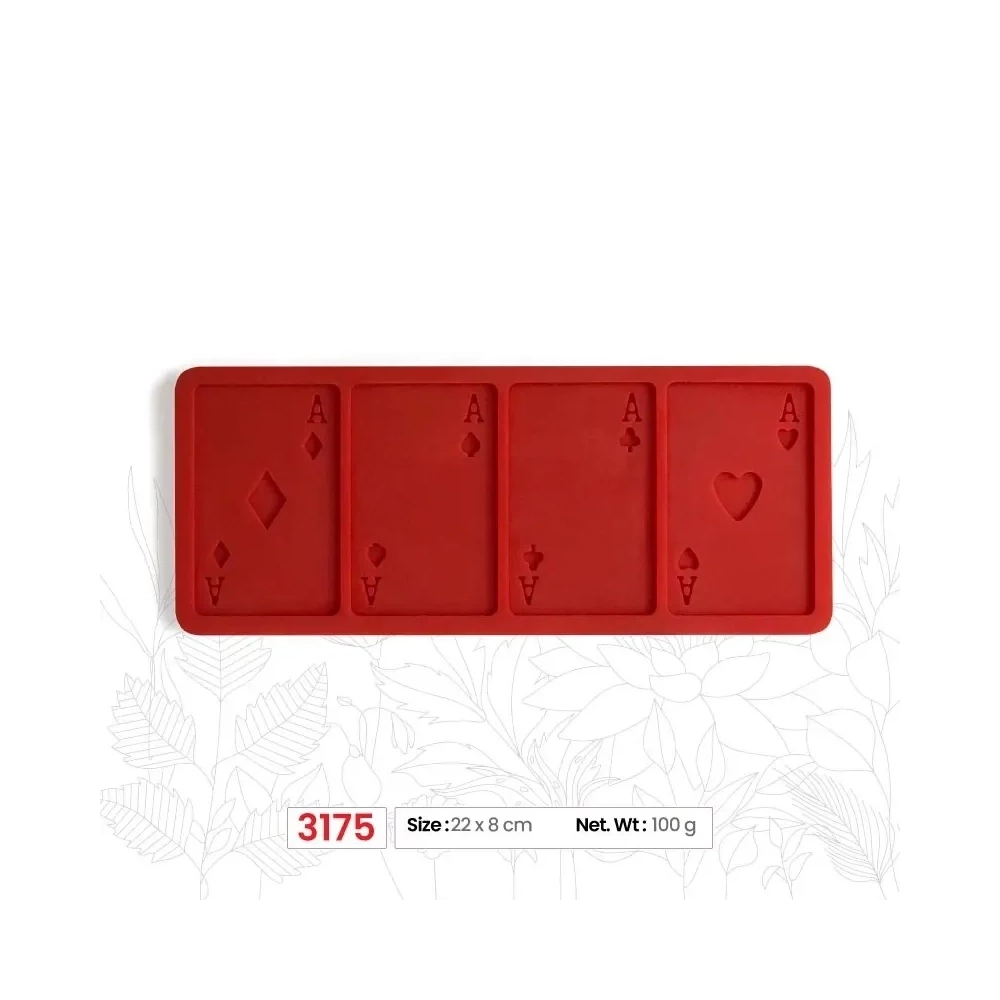 Mulaj din silicon cu Carti de joc A (M3175) - 22 x 8 cm - Anyta Cooking
