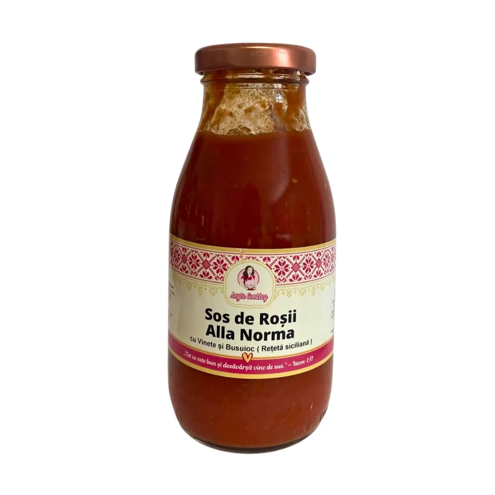 Sos de rosii Alla Norma bio cu vinete si busuioc Reteta Siciliana - 250g - Anyta Cooking