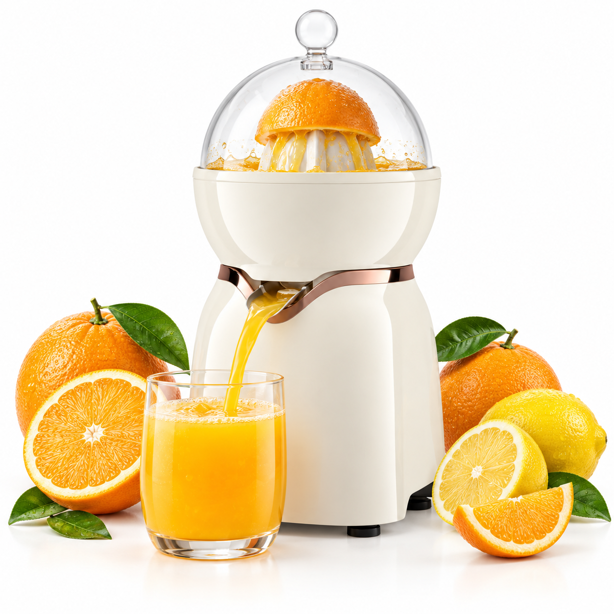 Storcător de Citrice Silentios - Electric, Crem cu 2 conuri și cioc anti-stropire – Anyta Cooking