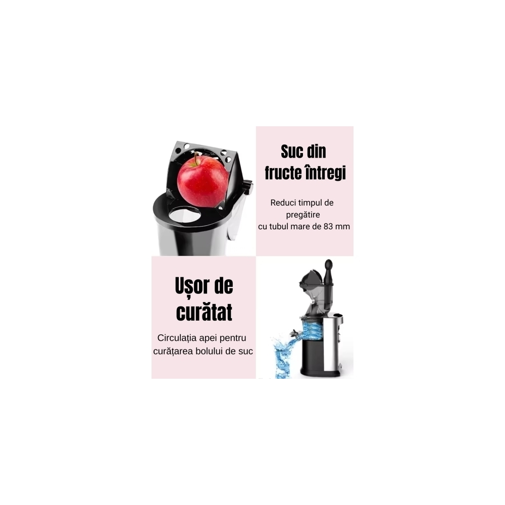 Storcător cu melc  Multifunctional -FRESH MIX - Anyta Cooking - Maxim de Suc, Plus Înghețată Sănătoasă