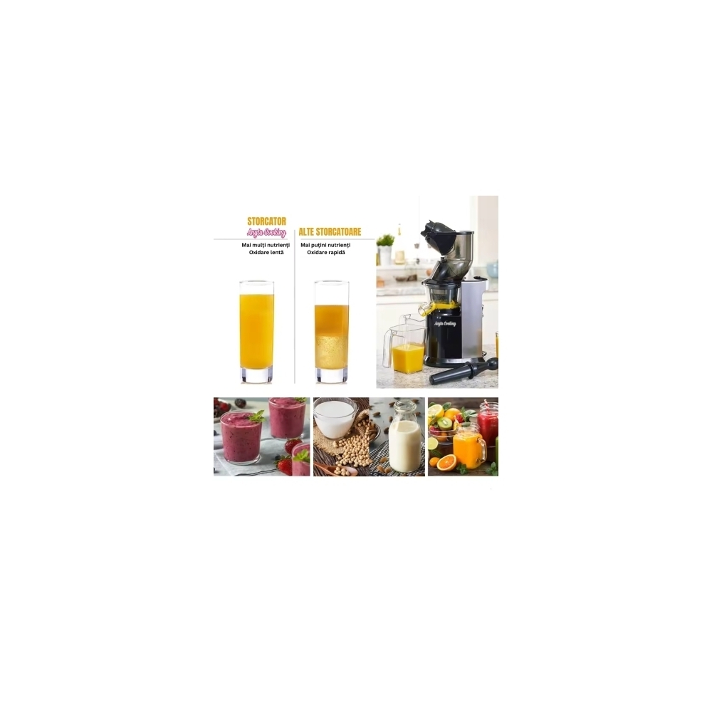 Storcător cu melc  Multifunctional -FRESH MIX - Anyta Cooking - Maxim de Suc, Plus Înghețată Sănătoasă