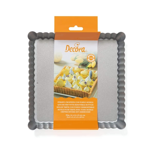 Tavă de Copt Pătrată - 21x21x3.5cm - Decora