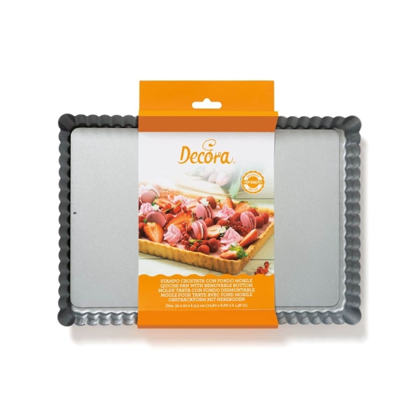 Tava Dreptunghiulara Festonata-cu baza detasabila-32x22xh3.5cm - Decora