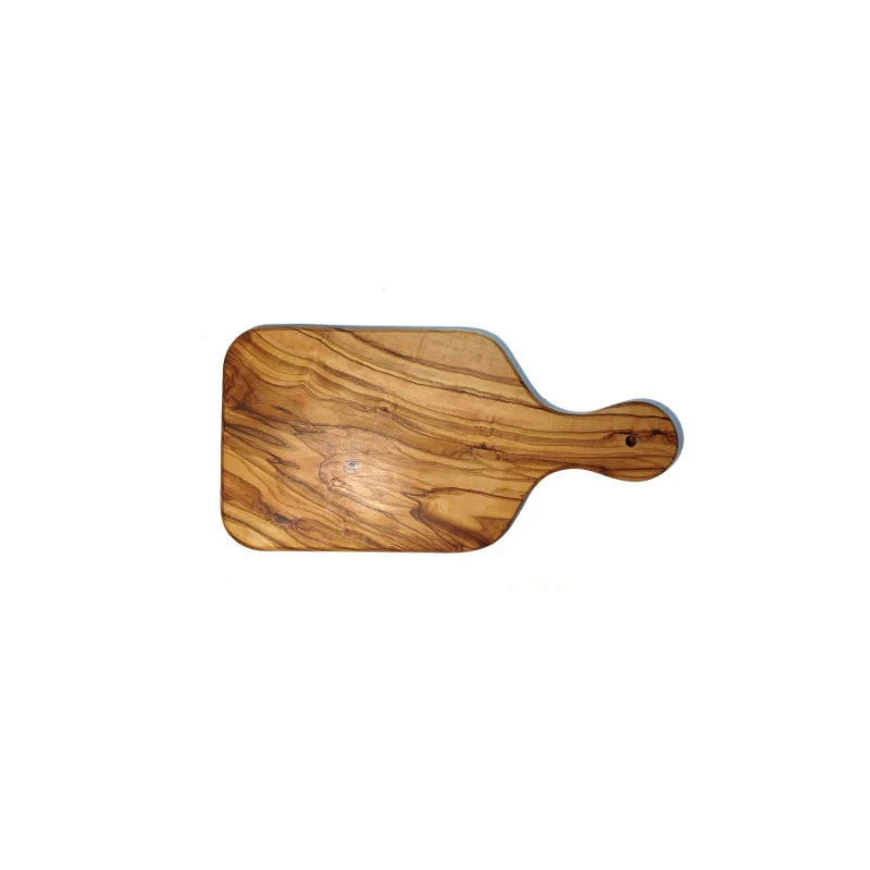 Tocător din Lemn de Măslin cu Mâner - Platou de Servire Mediteranean - 32 x 16 x 2 cm