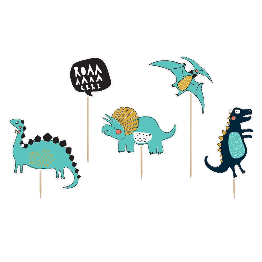 Topper pentru Torturi 5 bucati - Dinozaur - PartyDeco