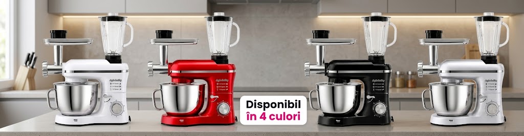 Robot de Bucătărie Mixer cu bol de 6.2 L - 2000W -Negru- cu blender și tocător-Anyta Cooking